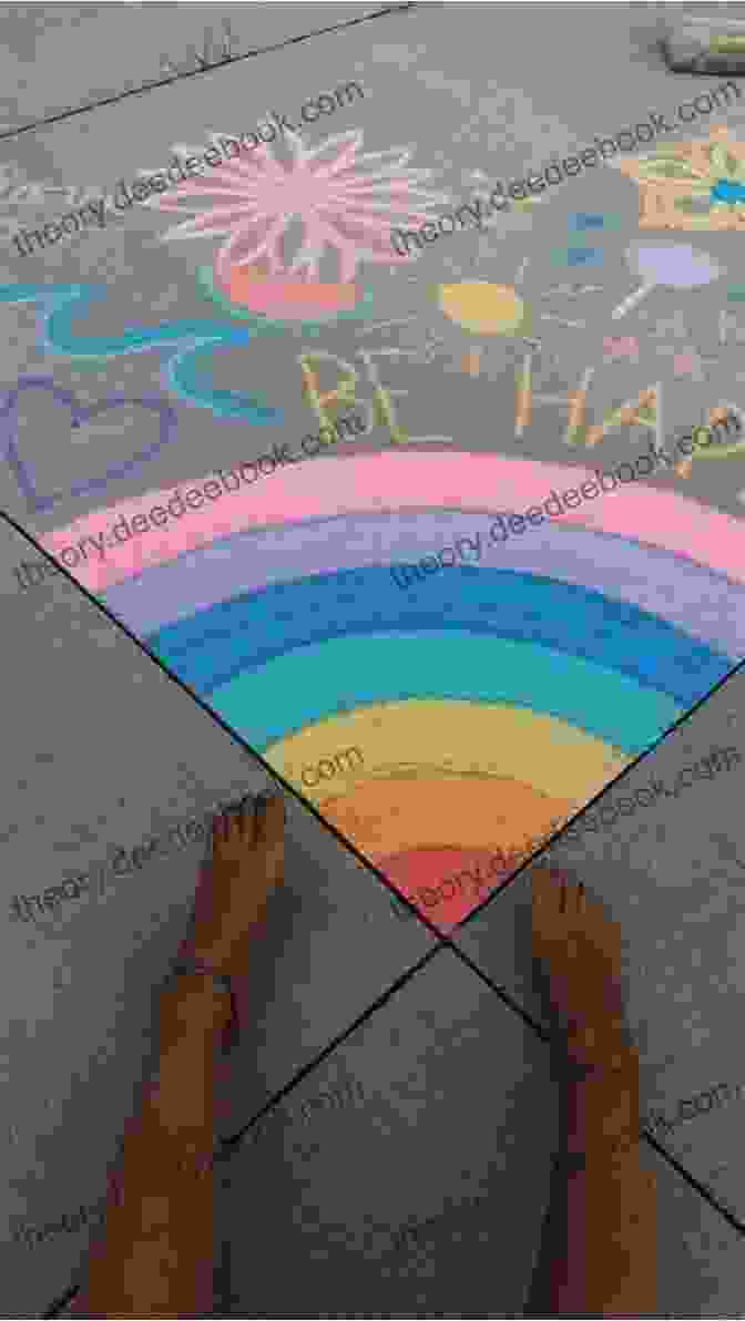A Chalk Drawing Of A Group Of People Holding Hands On A Sidewalk Sidewalk Chalk: Poems Of The City