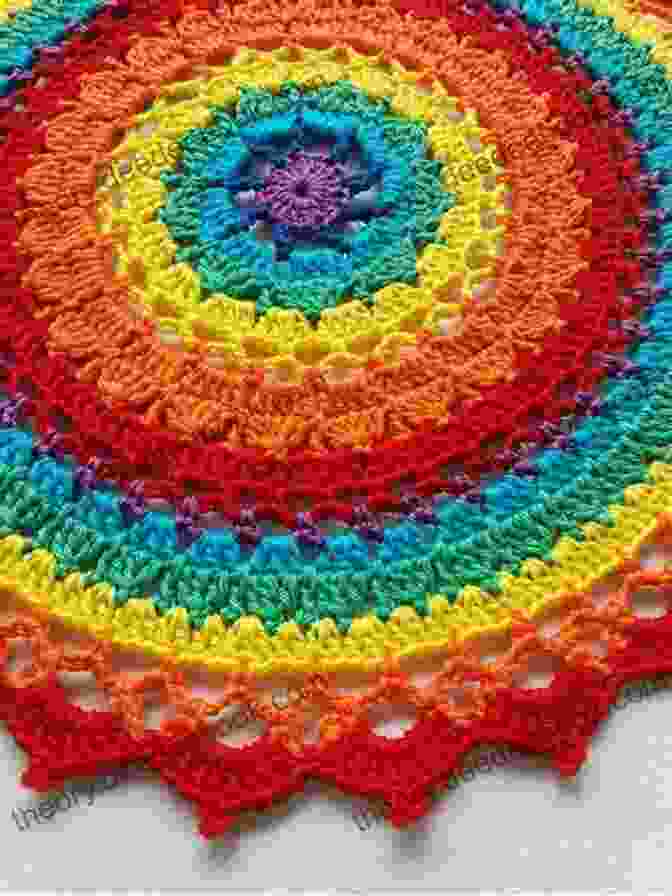 A Crocheted Rainbow Mandala In Bright Colors. 20 To Crochet: Crocheted Mandalas (Twenty To Make)