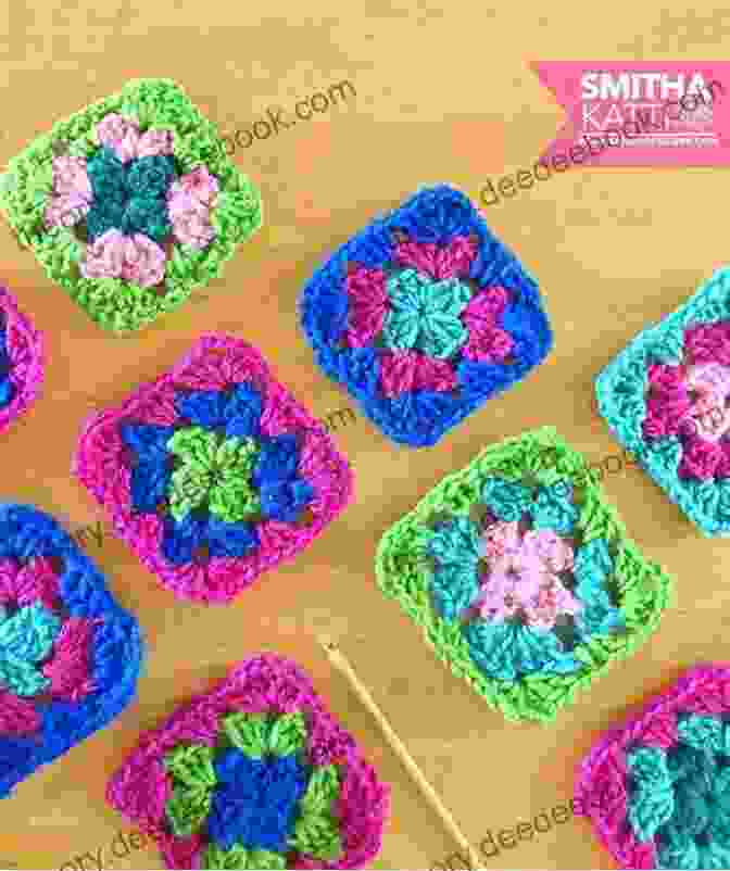 A Vibrant Granny Square In Shades Of Pink, Blue, And Yellow More Than A Granny US Version: 20 Versatile Crochet Square Patterns