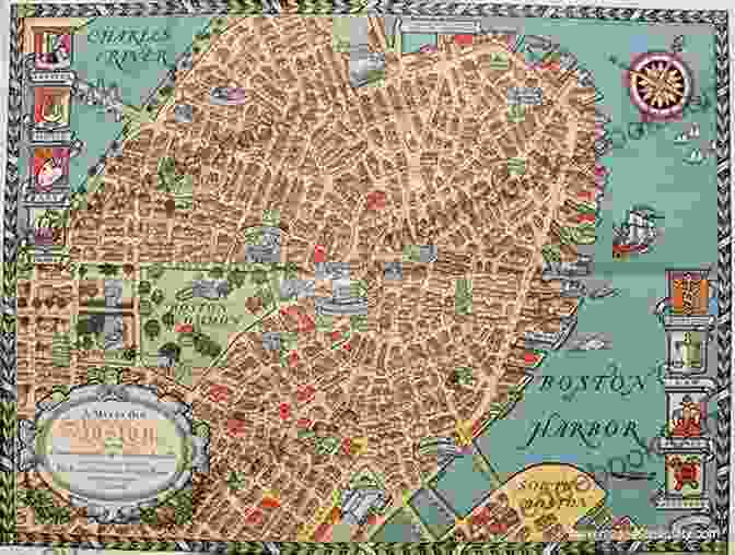 A Vintage Map Of Boston, Highlighting Winter Street As A Prominent Thoroughfare In The City's Colonial Era Winter Street (Winter Street 1)