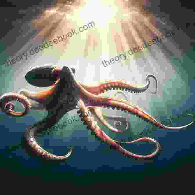 An Octopus Swims Gracefully Beneath A Bridge, Its Eight Arms Extended. The Octopus Under The Bridge