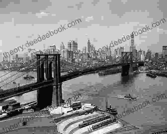 Black And White Image Of The Brooklyn Bridge In New York City, With Skyscrapers In The Background. BridgeScapes: Volume 2: A Photographic Collection Of Scenic Bridges