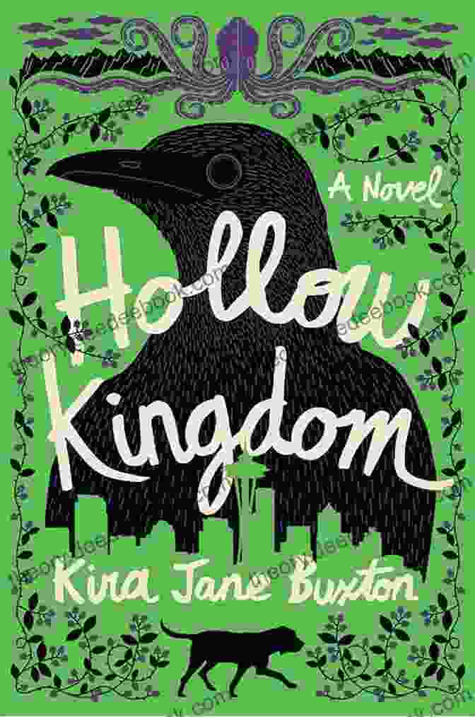 Cover Of Hollow Kingdom By Kira Jane Buxton, Featuring A Black Crow Perched On A Human Skull Against A Desolate Background. Hollow Kingdom Kira Jane Buxton