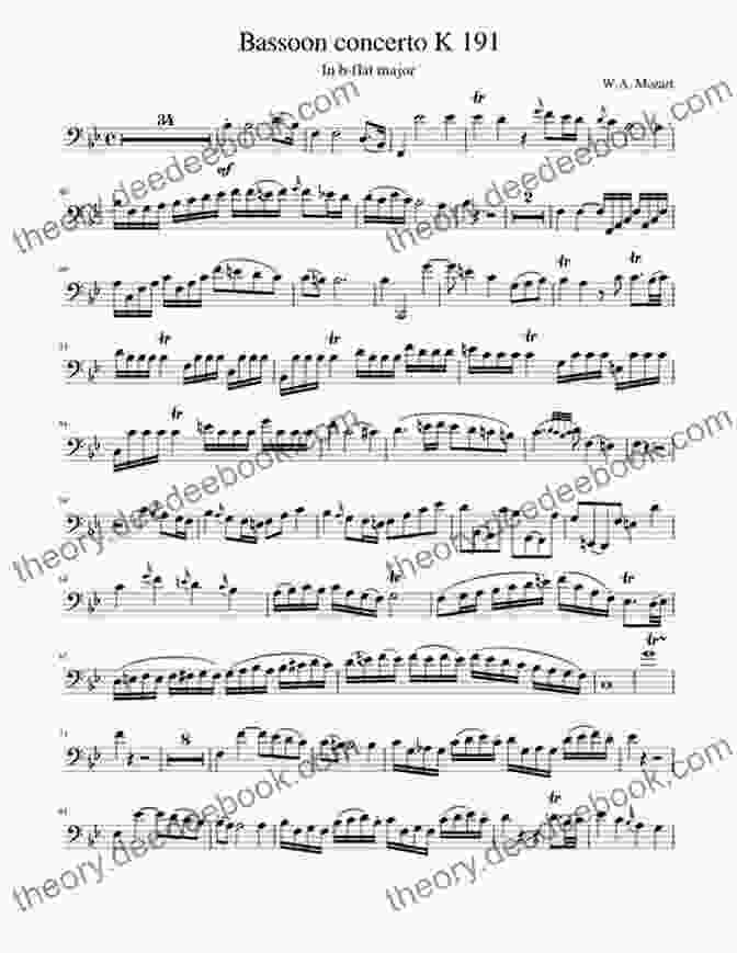 Sheet Music For Andante From Bassoon Quartet No. 1 In B Flat Major, Op. 52 By Franz Anton Hoffmeister 10 Romantic Pieces Bassoon Quartet (BN 2): Easy