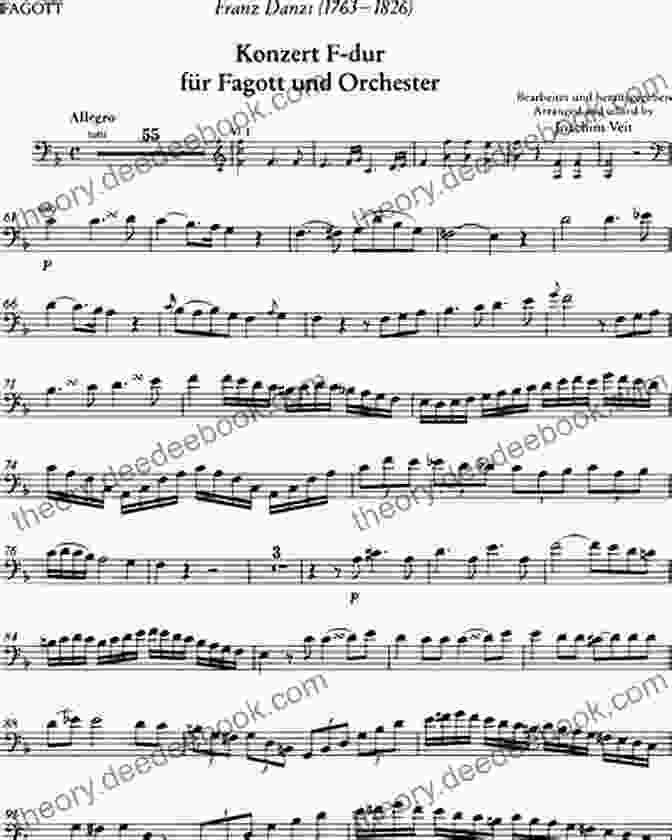 Sheet Music For Intermezzo From Bassoon Quartet No. 3 In G Major, Op. 91 By Franz Danzi 10 Romantic Pieces Bassoon Quartet (BN 2): Easy